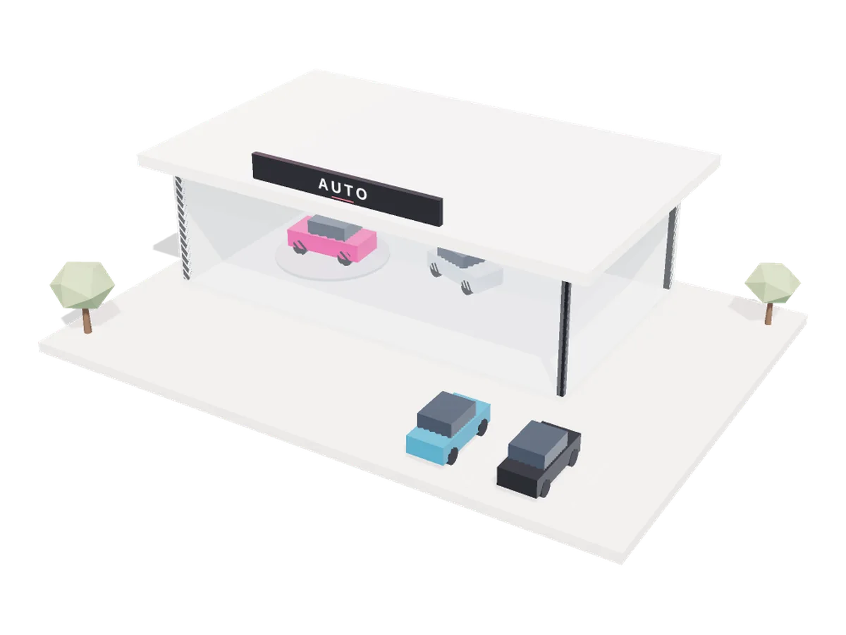3D illustration: Car rental & dealer websites