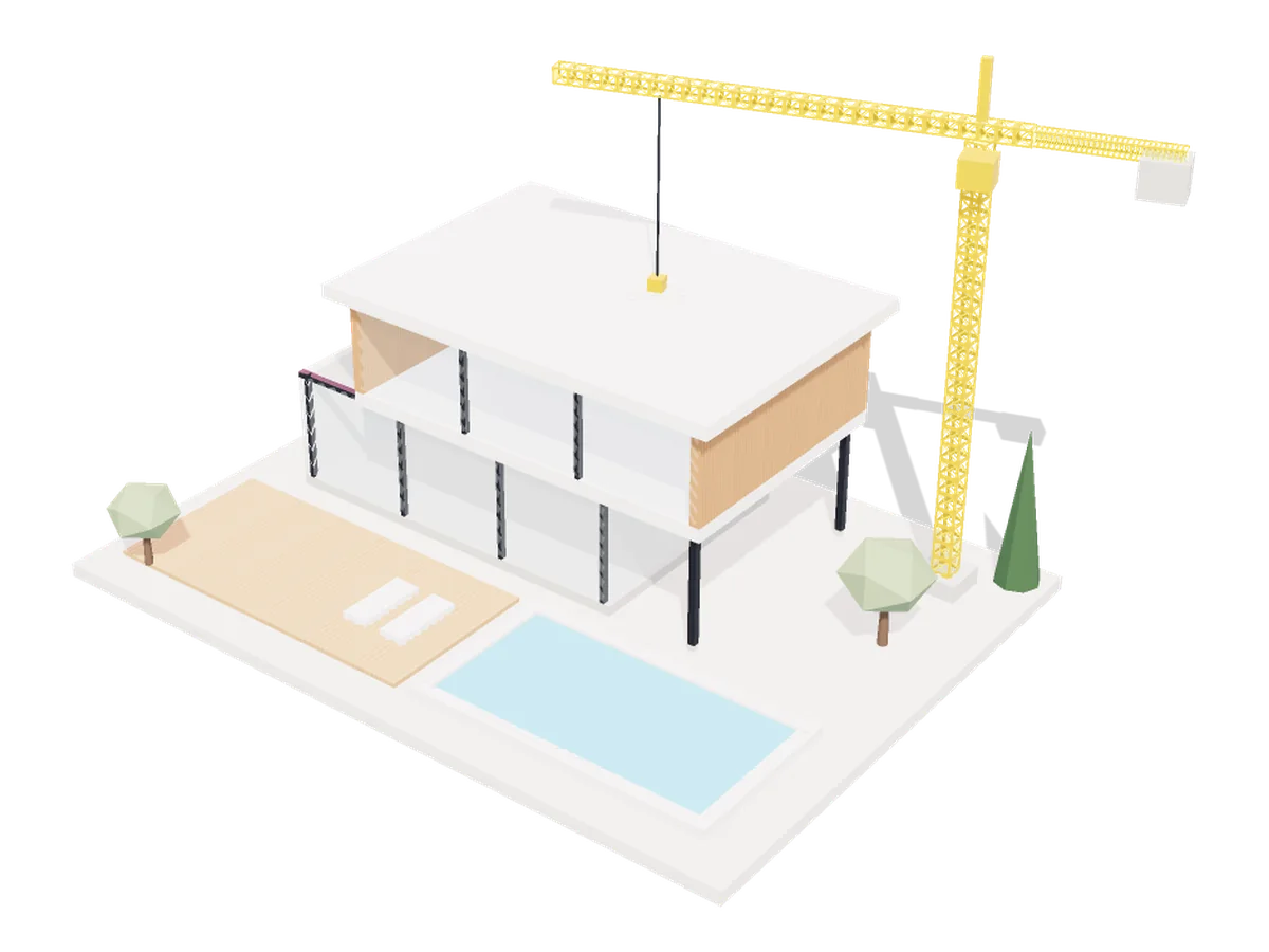 3D illustration: Construction company websites