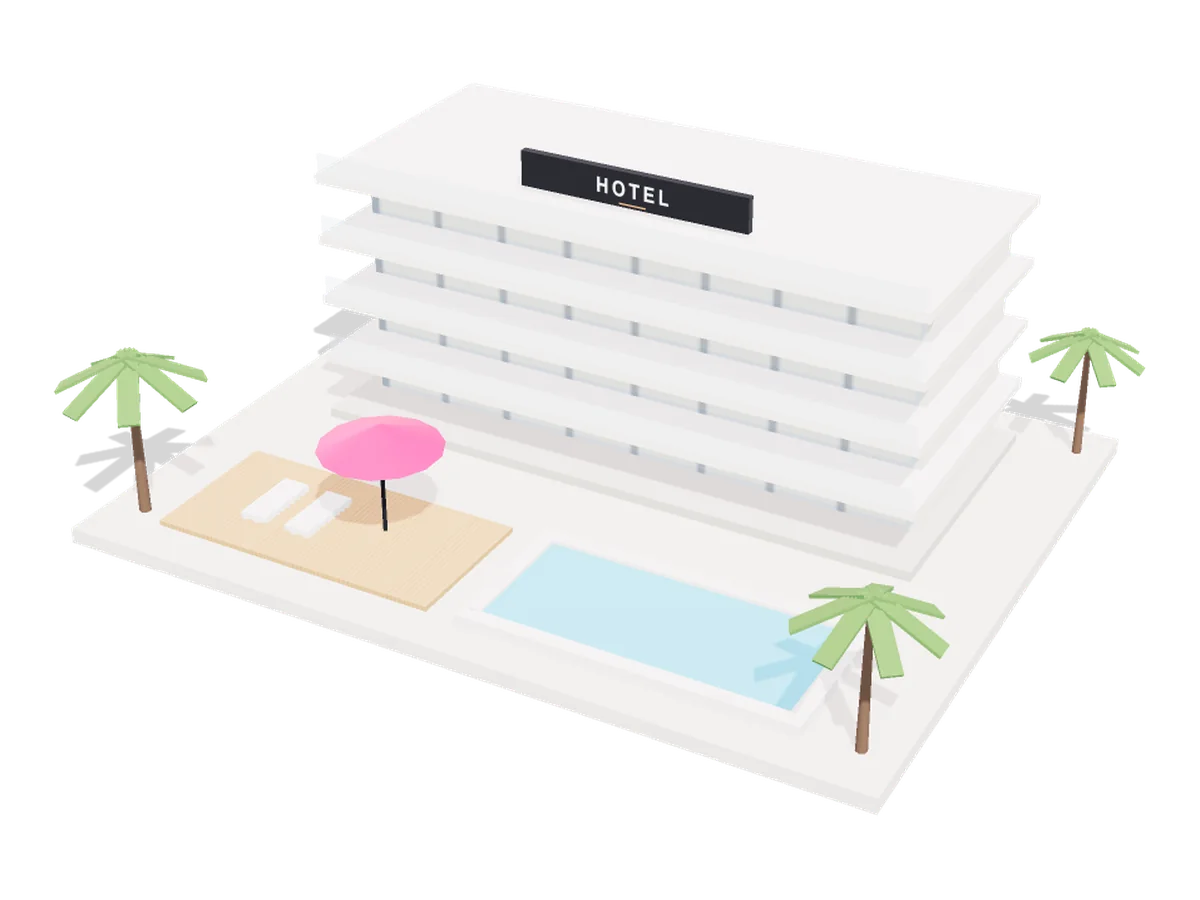 3D illustration: Hotel & tourism websites