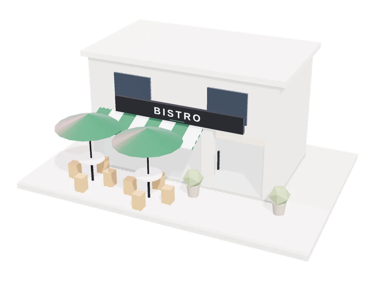 3D illustration: Restaurant websites