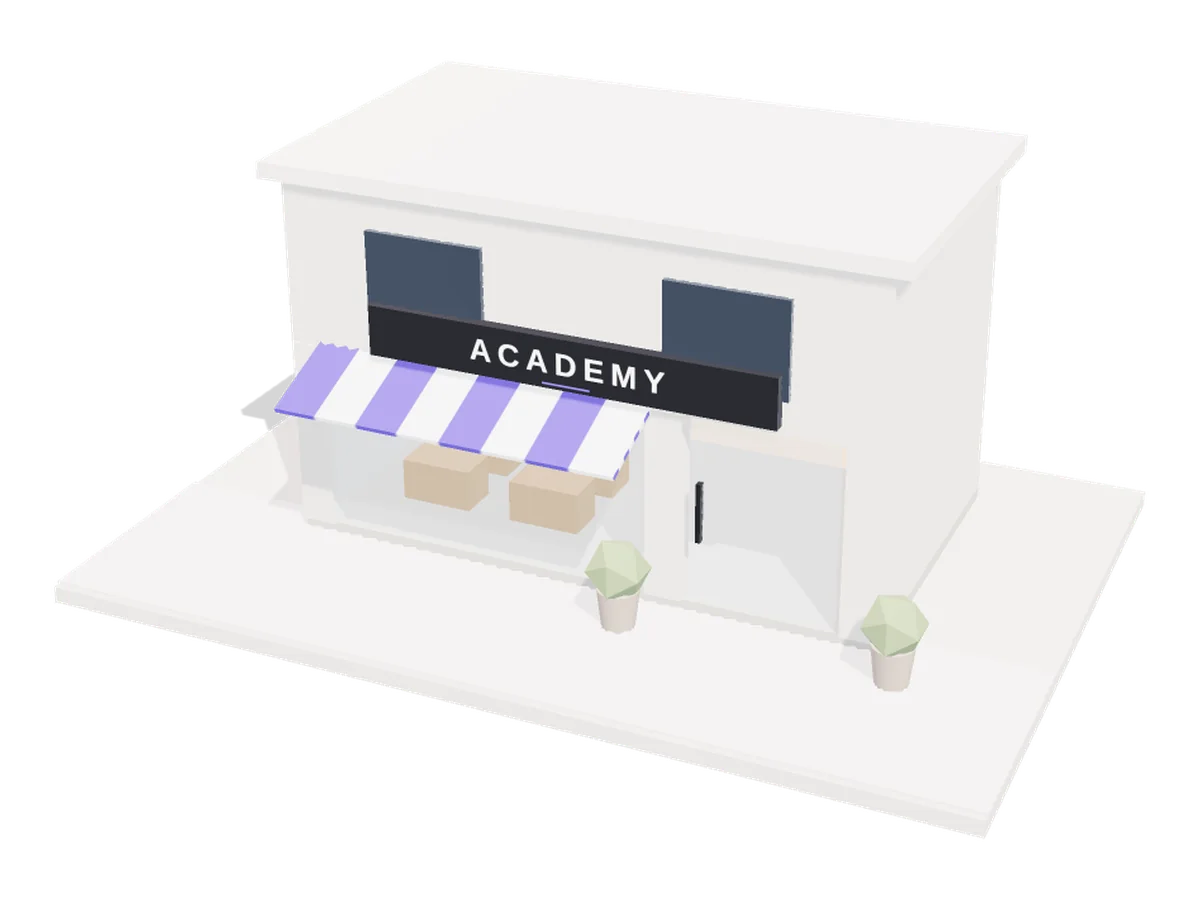 3D illustration: School & course websites