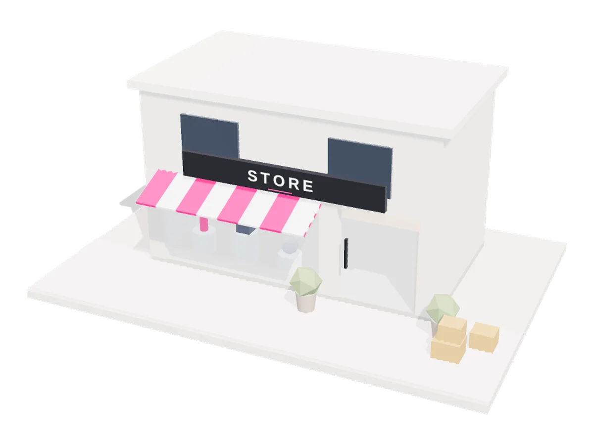3D illustration: Online shops for brands & retailers